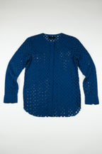 Isabel Marant - Blue collarless eyelet Shirt