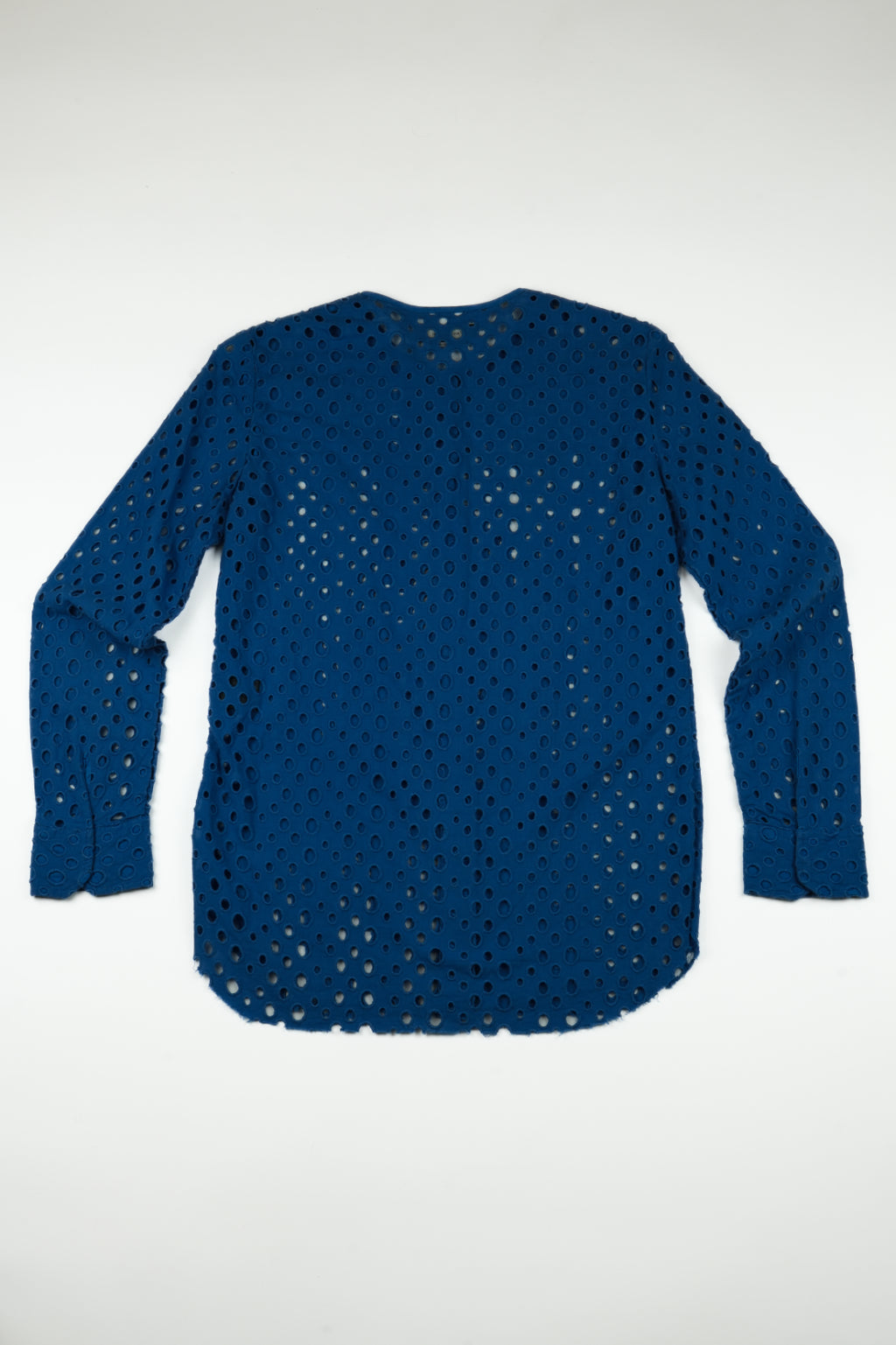 Isabel Marant - Blue collarless eyelet Shirt