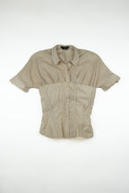 Alexander McQueen - MCQ corseted cream top