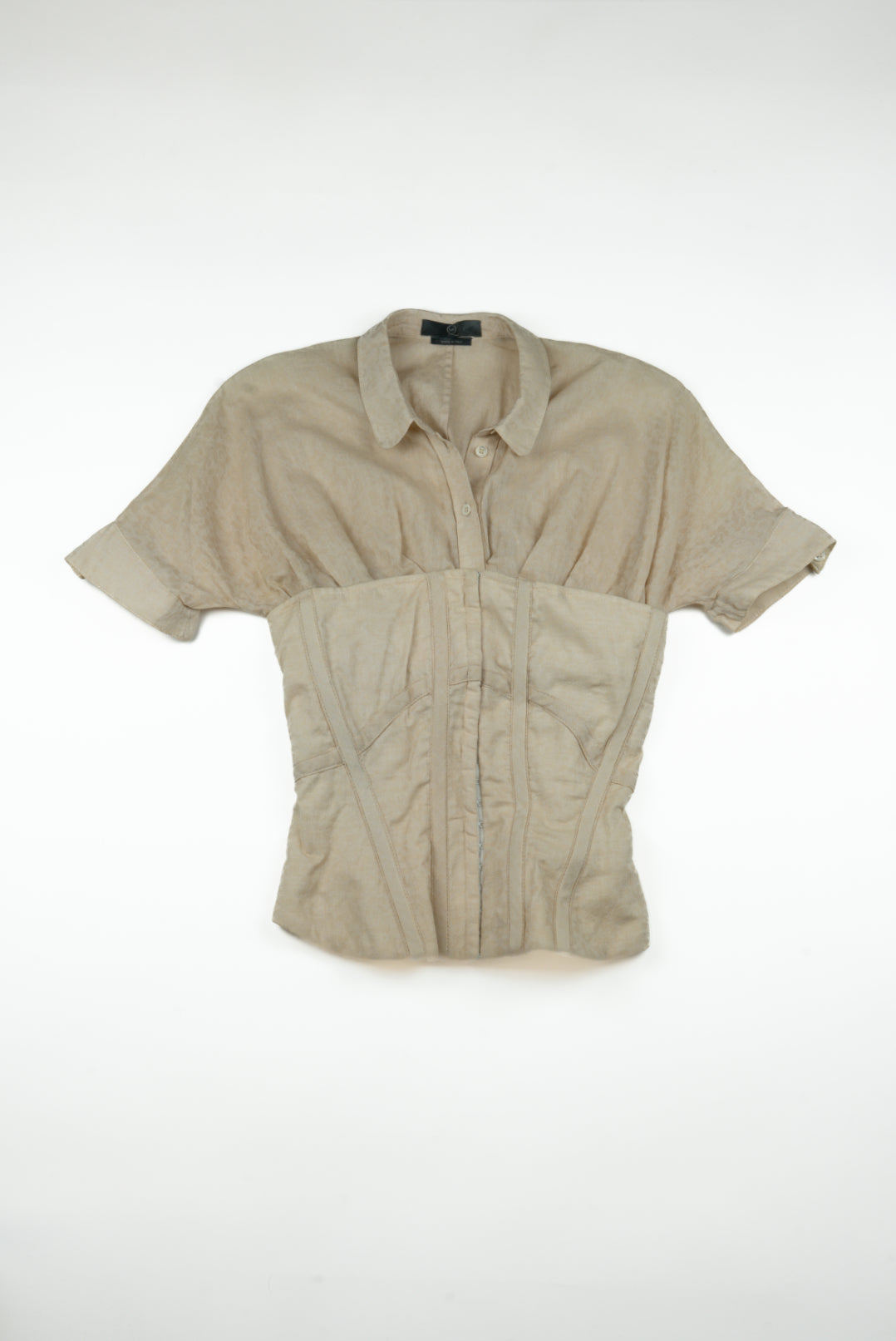 Alexander McQueen - MCQ corseted cream top