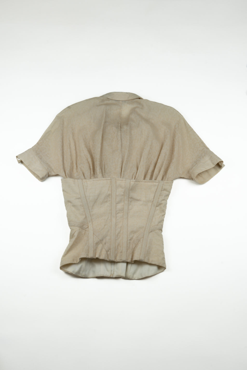 Alexander McQueen - MCQ corseted cream top