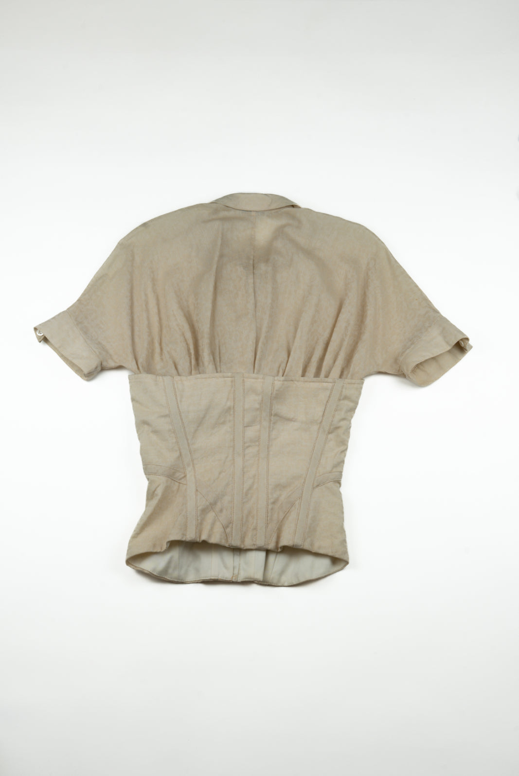 Alexander McQueen - MCQ corseted cream top