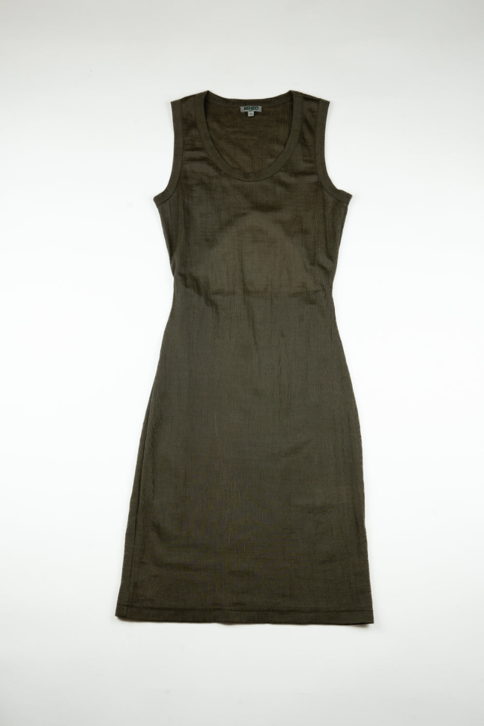 Kenzo - Sheer backless khaki dress, 2015