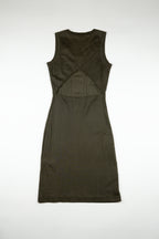 Kenzo - Sheer backless khaki dress, 2015