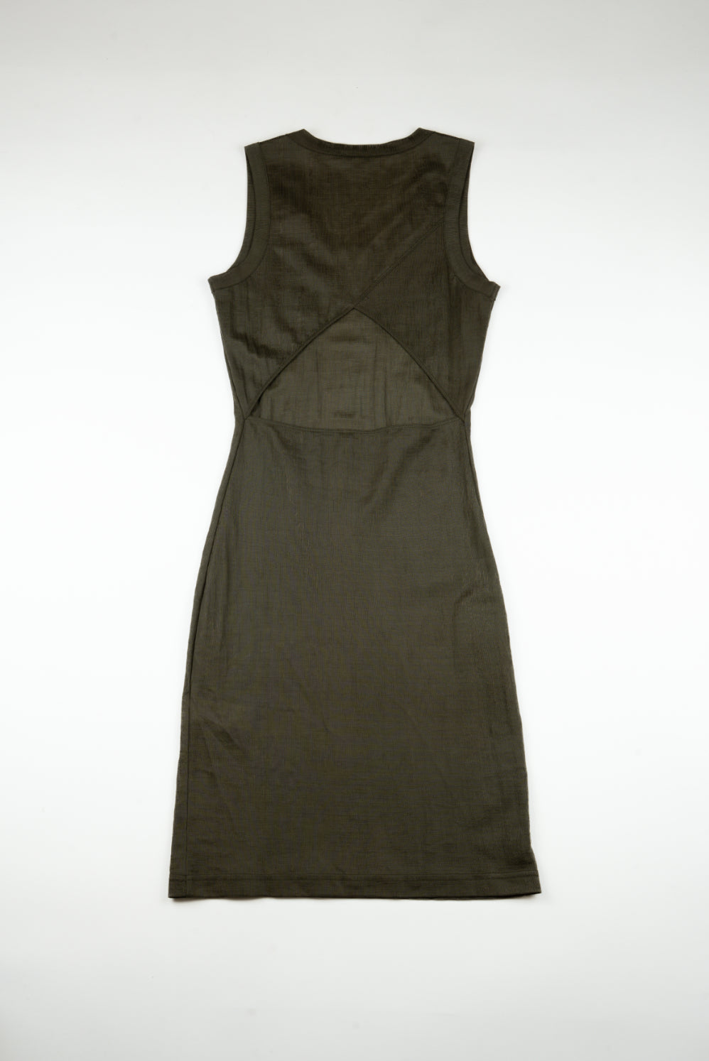 Kenzo - Sheer backless khaki dress, 2015