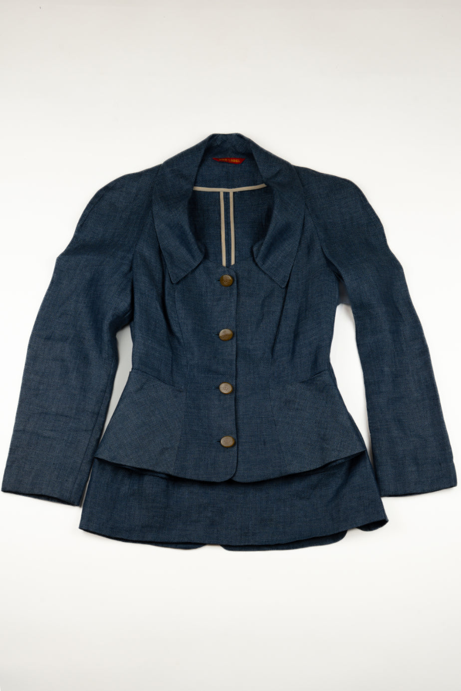 Vivienne Westwood - Red Label, Blue linen skirt suit, SS1998