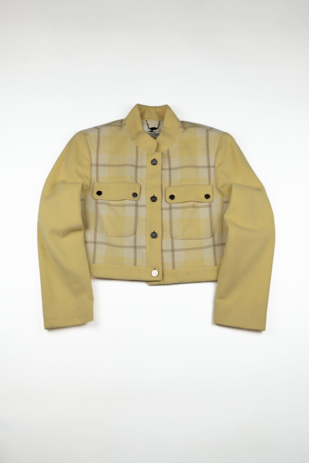 Courreges - Yellow check wool jacket, c.1980s