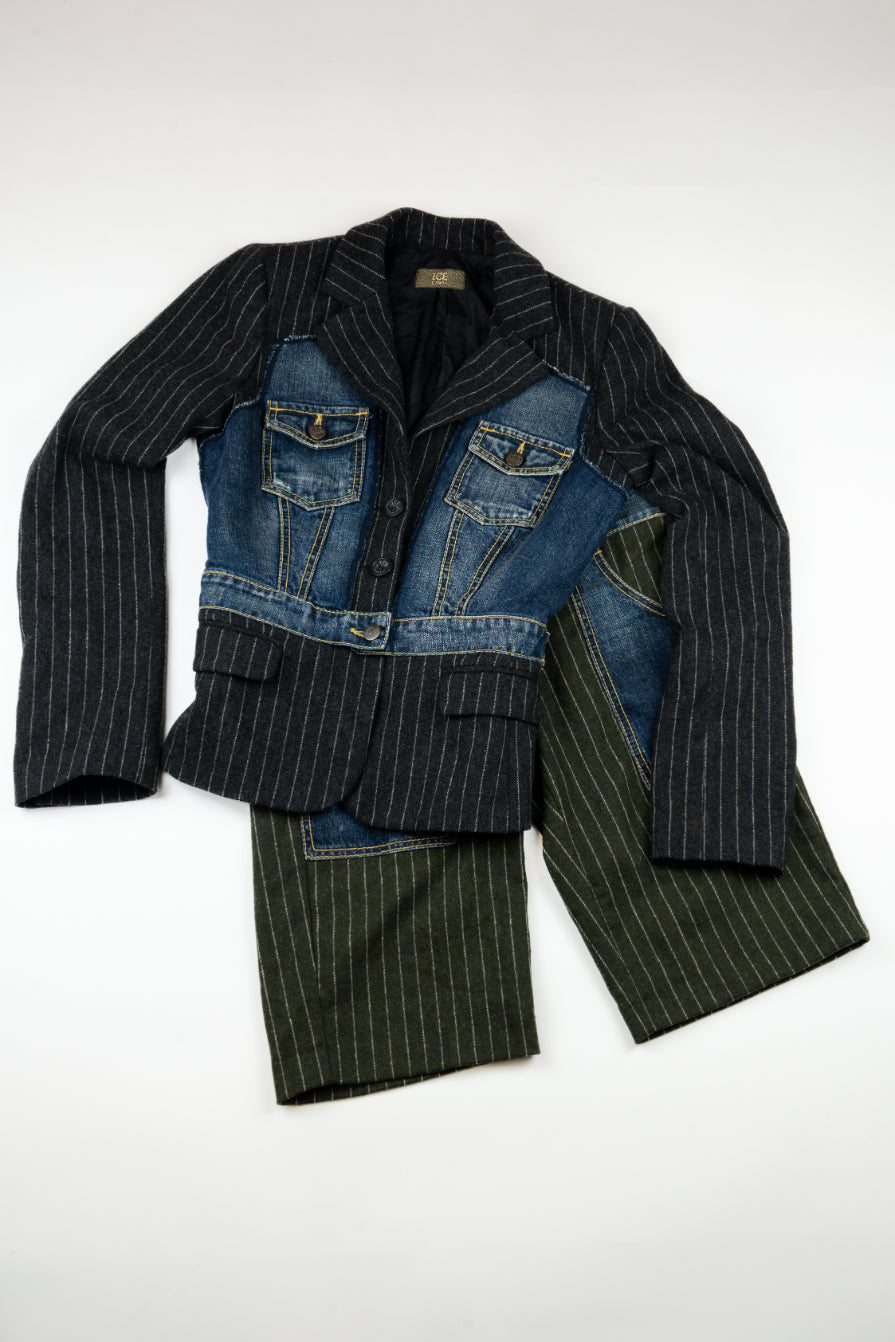 Iceburg - Patchwork of Pinstripe and denim, 2003