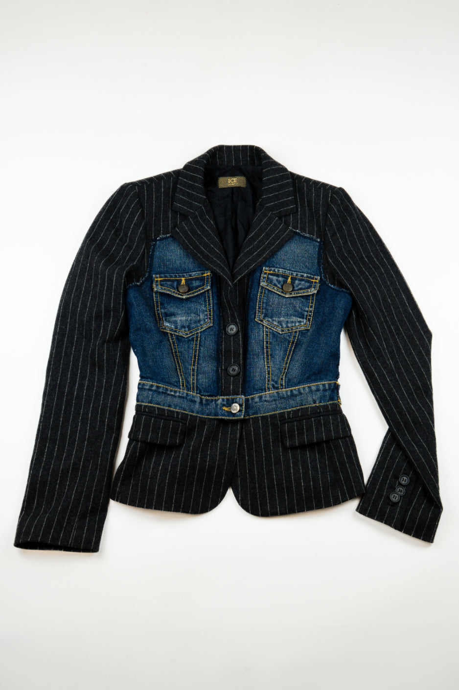 Iceburg - Patchwork of Pinstripe and denim, 2003