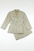 Mugler - cream suit with pearl hardwear, 1995