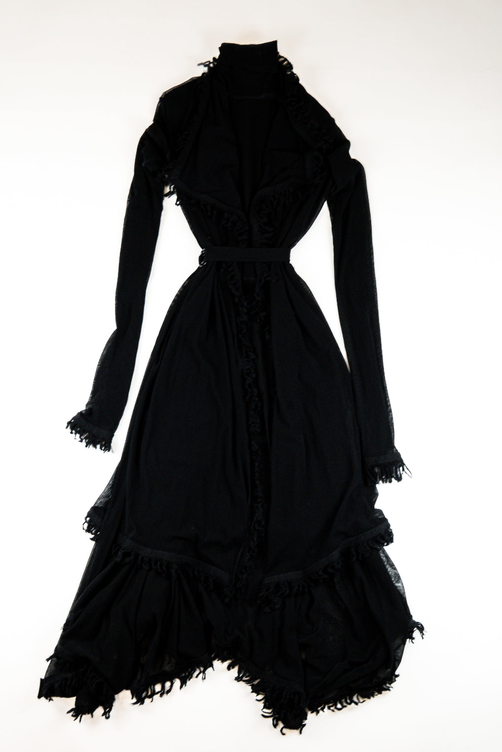 Jean Paul Gaultier - Sheer Dress and Robe overlay with fringe details, 1998