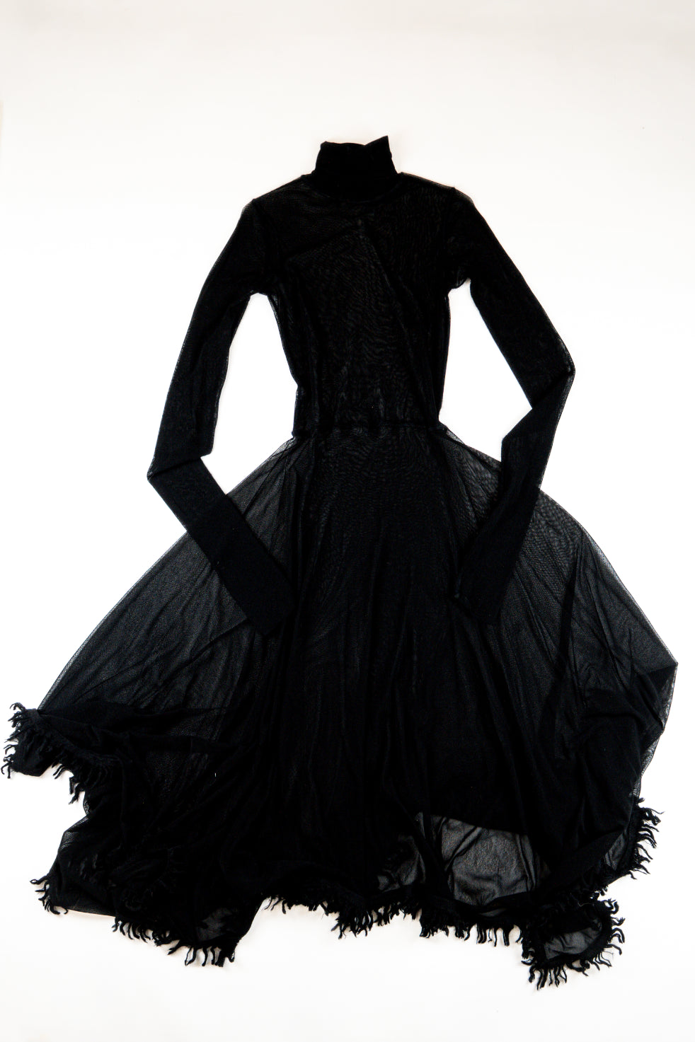 Jean Paul Gaultier - Sheer Dress and Robe overlay with fringe details, 1998