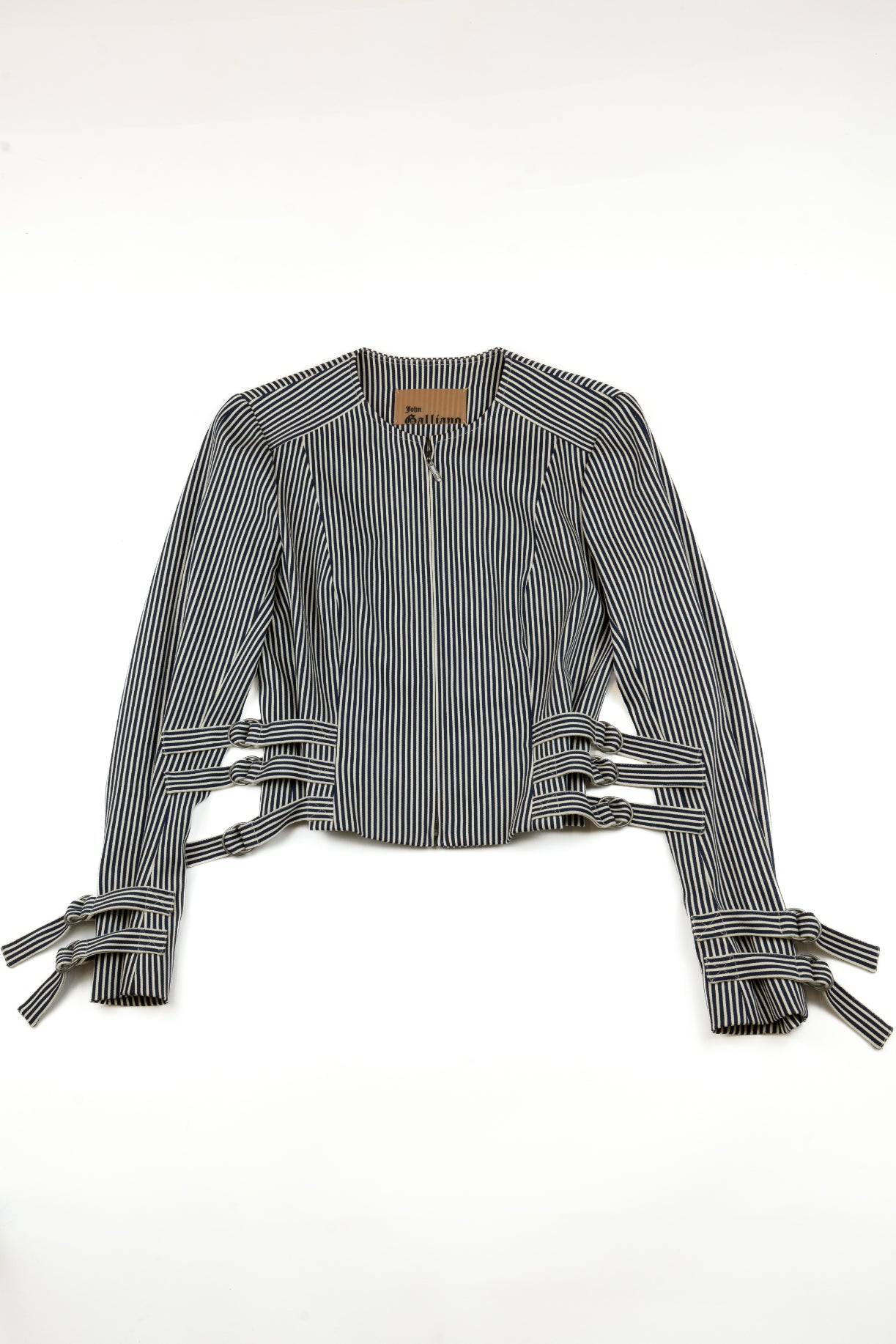 Galliano - Striped belted jacket, late 1990s
