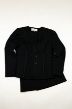 Balenciaga - Dark Grey structured skirt suit, FW1998