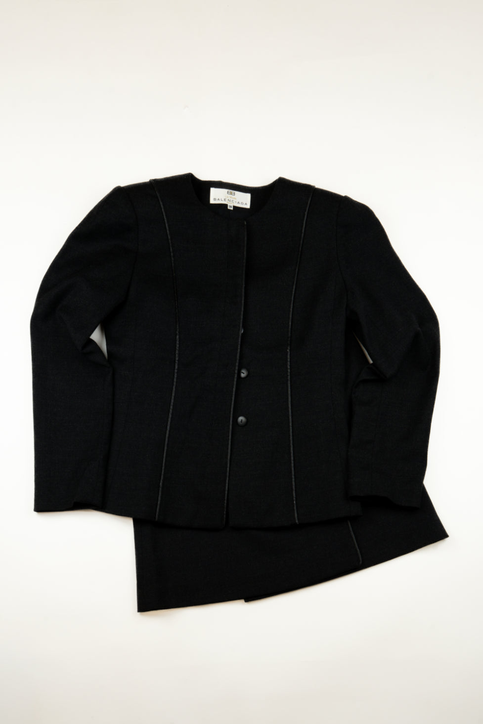 Balenciaga - Black structured skirt suit, FW1998