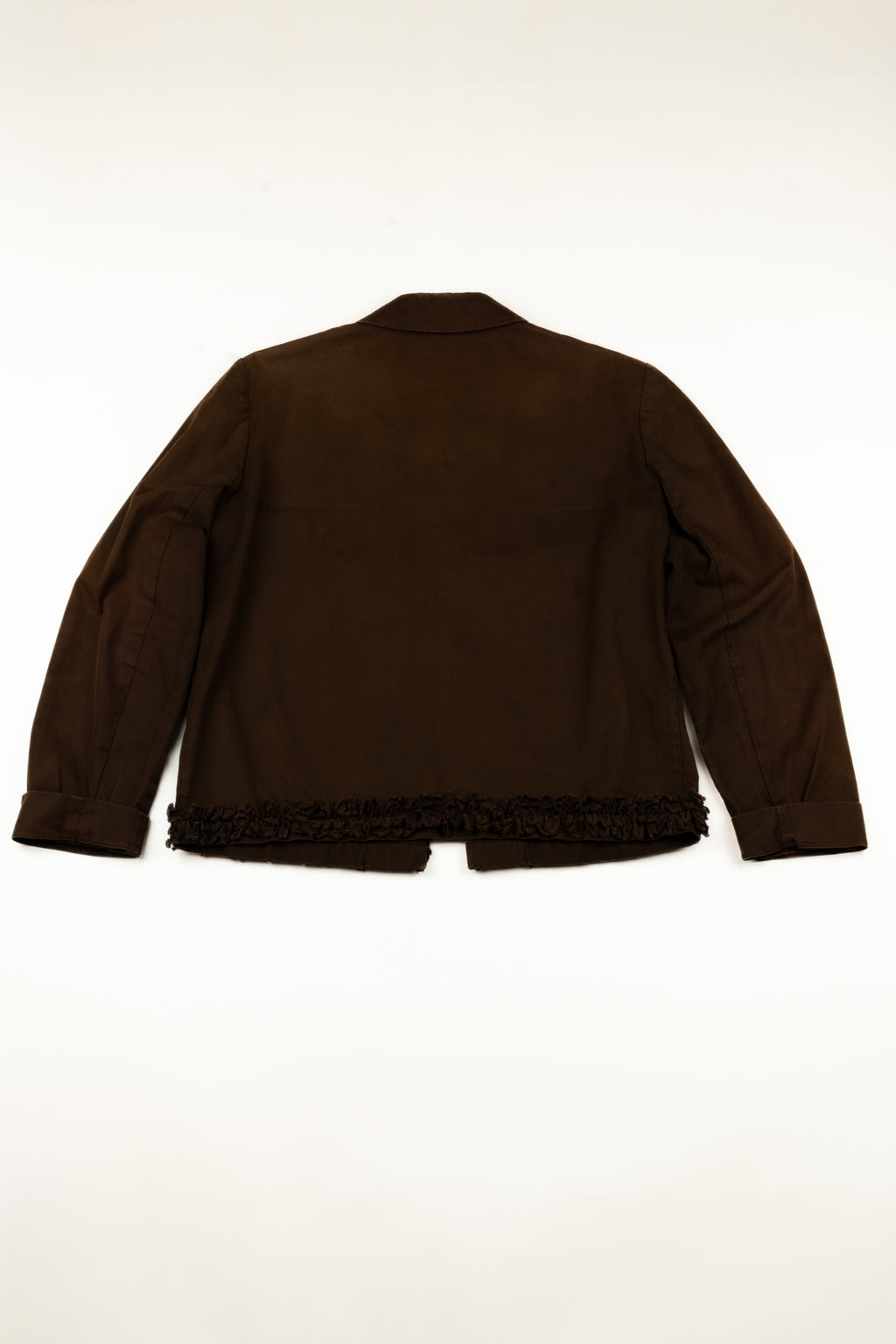 Miu Miu - brown shirt with eyelets and ruffled edges, SS1999